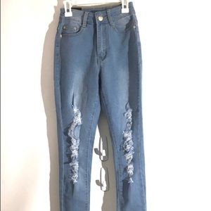NEW Fashion Nova High Waist Ripped Jeans Size 0
